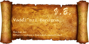 Vadászi Benigna névjegykártya
